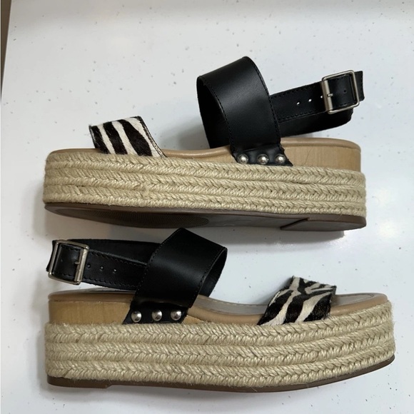 Steve Madden Women's Fifer Espadrille Wedge Sandals 7 Zebra Print Platform NWOT - Picture 5 of 9